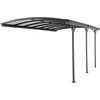 Image de Vente-unique Uitbouw voor zelfdragende carport pergola van aluminium - 1 auto - L505 x H239 cm - 15,15 m² - Antracietgrijs - BARESA L 370 cm x H 210 cm x D cm