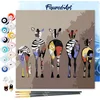 Image de Figured'Art Mini Schilderen op Nummer Volwassenen 20x20cm met lijst Zebra's van achter - Klein Formaat Creatieve Hobby Kit DIY Art Nummer Compleet