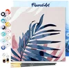 Image de Figured'Art Mini Schilderen op Nummer Volwassenen 20x20cm met lijst Areca palmblad - Klein Formaat Creatieve Hobby Kit DIY Art Nummer Compleet