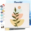 Image de Figured'Art Mini Schilderen op Nummer Volwassenen 20x20cm met lijst Plant 2 - Klein Formaat Creatieve Hobby Kit DIY Art Nummer Compleet