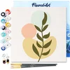 Image de Figured'Art Mini Schilderen op Nummer Volwassenen 20x20cm met lijst Plant - Klein Formaat Creatieve Hobby Kit DIY Art Nummer Compleet