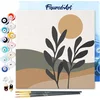 Image de Figured'Art Mini Schilderen op Nummer Volwassenen 20x20cm met lijst Landschap en planten - Klein Formaat Creatieve Hobby Kit DIY Art Nummer Compleet