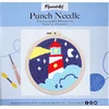 Image de Figured'Art Punch Needle Kit voor Volwassenen en Kinderen - Vuurtoren en Sterrennacht - Perfect voor Beginners. Compleet klaar-om-te-borduren set, maat 20x20 cm met ronde frame