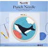 Image de Figured'Art Punch Needle Kit voor Volwassenen en Kinderen - Orka in de zee - Perfect voor Beginners. Compleet klaar-om-te-borduren set, maat 20x20 cm met ronde frame