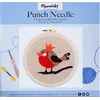 Image de Figured'Art Punch Needle Kit voor Volwassenen en Kinderen - Rood Roodborstje - Perfect voor Beginners. Compleet klaar-om-te-borduren set, maat 20x20 cm met ronde frame