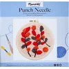 Image de Figured'Art Punch Needle Kit voor Volwassenen en Kinderen - Kleurrijke Takken op een Beige achtergrond - Perfect voor Beginners. Compleet klaar-om-te-borduren set, maat 20x20 cm met ronde frame