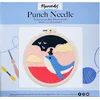 Image de Figured'Art Punch Needle Kit voor Volwassenen en Kinderen - Meisje en een walvis in de schemering - Perfect voor Beginners. Compleet klaar-om-te-borduren set, maat 20x20 cm met ronde frame