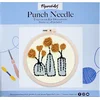 Image de Figured'Art Punch Needle Kit voor Volwassenen en Kinderen - Bloemen in vazen - Perfect voor Beginners. Compleet klaar-om-te-borduren set, maat 20x20 cm met ronde frame