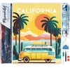 Image de Figured'Art Diamond Painting set Volwassenen 40x50 cm Reisposter Californië - 5D DIY Art full drill vierkante diamant - Opgerold canvas