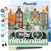 Image de Figured'Art Mini Schilderen op Nummer Volwassenen 20x20cm met lijst Reisposter Amsterdam - Klein Formaat Creatieve Hobby Kit DIY Art Nummer Compleet