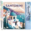 Image de Figured'Art Schilderen op Nummer Volwassenen canvas Reisposter Santorini- Handwerk acrylverf Kit DIY Compleet - 40x50cm zonder frame