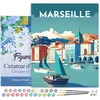 Image de Figured'Art Schilderen op Nummer Volwassenen met lijst Reisposter Marseille- Handwerk acrylverf Kit DIY Compleet - 40x50cm Canvas al ingelijst