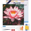 Image de Figured'Art Mini Diamond Painting set Volwassenen 25x25 cm met lijst Roze Waterlelie - 5D DIY Art full drill ronde diamant - Canvas al ingelijst