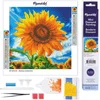 Image de Figured'Art Mini Diamond Painting set Volwassenen 25x25 cm Zongekuste Zonnebloem - 5D DIY Art full drill ronde diamant - Opgerold canvas