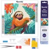 Image de Figured'Art Mini Diamond Painting set Volwassenen 25x25 cm Tropische Luiaard - 5D DIY Art full drill ronde diamant - Opgerold canvas