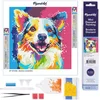 Image de Figured'Art Mini Diamond Painting set Volwassenen 25x25 cm Honden Abstracte Pop-Art - 5D DIY Art full drill ronde diamant - Opgerold canvas