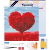 Image de Figured'Art Mini Diamond Painting set Volwassenen 25x25 cm met lijst Rode hartenboom - 5D DIY Art full drill ronde diamant - Canvas al ingelijst