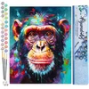 Image de Figured'Art Schilderen op Nummer Volwassenen canvas Kleurrijke Abstracte Chimpansee- Handwerk acrylverf Kit DIY Compleet - 40x50cm zonder frame