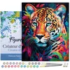 Image de Figured'Art Schilderen op Nummer Volwassenen met lijst Kleurrijke Abstracte Luipaard- Handwerk acrylverf Kit DIY Compleet - 40x50cm Canvas al ingelijst