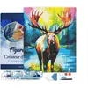 Image de Figured'Art Diamond Painting set Volwassenen 40x50 cm met lijst Kleurrijke Abstracte Eland - 5D DIY Art full drill vierkante diamant - Canvas al ingelijst