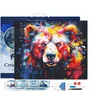 Image de Figured'Art Diamond Painting set Volwassenen 40x50 cm met lijst Kleurrijke Abstracte Beer - 5D DIY Art full drill vierkante diamant - Canvas al ingelijst
