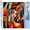 Image de Figured'Art Schilderen op Nummer Volwassenen canvas Picasso Stijl Abstracte Vrouw - Handwerk acrylverf Kit DIY Compleet - 40x50cm zonder frame