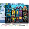 Image de Figured'Art Schilderen op Nummer Volwassenen met lijst Kleurrijke Gotische Huizen - Handwerk acrylverf Kit DIY Compleet - 40x50cm Canvas al ingelijst