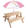 Image de Picknicktafel Fun House 53 x 95 x 75 cm Parasoll Eenhoorn
