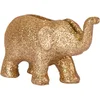 Image de ARTYFETES - 4 olifant plaatskaarthouders van hars met gouden glitters 7 x 4 cm voor feesten