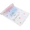 Image de ARTYFETES - Tafelkleed van stof meisje of jongen roze blauw en goud 28 cm x 5 m babyborrel