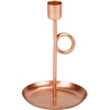 Image de ARTYFETES - Staande kaarsenhouder van roségoud messing 16,5 cm bruiloft Kerst decoratie