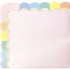 Image de PARTYPRO - 16 roze pastel papieren servetten, 33 x 33 cm, geschulpte randen met regenboogkleuren