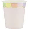Image de PARTYPRO - 8 pastelroze gegolfde kartonnen bekers 200 ml met regenboogranden