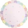 Image de PARTYPRO - 8 Festoenrode Pastelroze Kartonnen Borden 23 cm Regenboogsterren