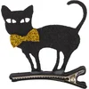 Image de PARTYPRO - Zwarte kat haarspeld van vilt