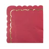 Image de PARTYPRO - 16 gekartelde papieren servetten rood en goud 33 x 33 cm voor Kerstmis
