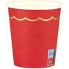 Image de PARTYPRO - 8 rood-gouden geschulpte kartonnen bekers 200 ml voor feesttafel