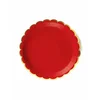 Image de PARTYPRO - 8 rood-gouden geschulpte kartonnen borden 23 cm voor Kerst