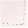 Image de PARTYPRO - 16 papieren servetten met schulprand pastelroze en goud 33x33cm
