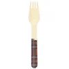 Image de PARTYPRO - 8 kerst tartan houten vorken 16 cm wegwerp