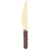 Image de PARTYPRO - 8 kerst houten messen tartan 16 cm met gouden bies