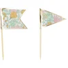 Image de PARTYPRO - 10 Liberty taartprikkers 10 cm van hout - Geel / Oranje