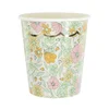 Image de PARTYPRO - 8 feestelijke kartonnen bekers shabby goud 200 ml liberty bloemen