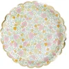 Image de PARTYPRO - 8 Festoenrandige Kartonnen Shabby Gouden Borden 23 cm met Bloemen