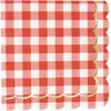 Image de PARTYPRO - 16 rood geruite papieren servetten met geschulpte rand 33 x 33 cm