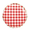 Image de PARTYPRO - 8 geschulpte borden van rood-wit geruit karton 23 cm
