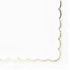Image de PARTYPRO - 16 Witte en gouden geschulpte papieren servetten 33x33cm