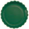 Image de PARTYPRO - 8 Geschulpte Kartonnen Borden Groen en Goud 23 cm voor Kerstmis