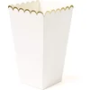 Image de PARTYPRO - 8 witte en gouden popcornbakjes 12,5 x 7 cm, geschulpte rand