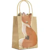 Image de PARTYPRO - 4 kraft cadeauzakjes bosdier vos 28 x 15 cm met handvatten